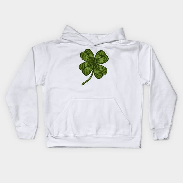 Lucky four leaf clover Kids Hoodie by Sir13